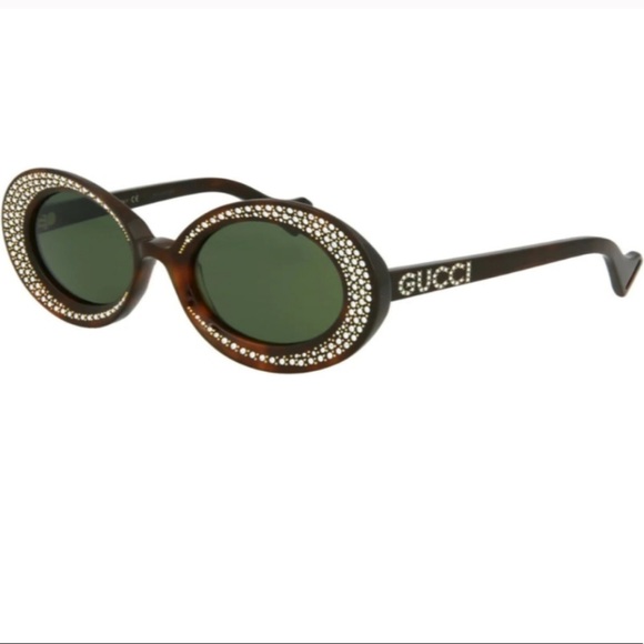 GUCCI HAVANA OVAL CIRCLE SUNGLASSES NEW WITH CASE - Picture 3 of 7